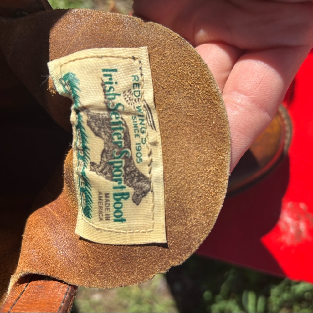 Red Wing Shoes tan-brown Leather Lace-Up Work Boots - Picture 6 of 7